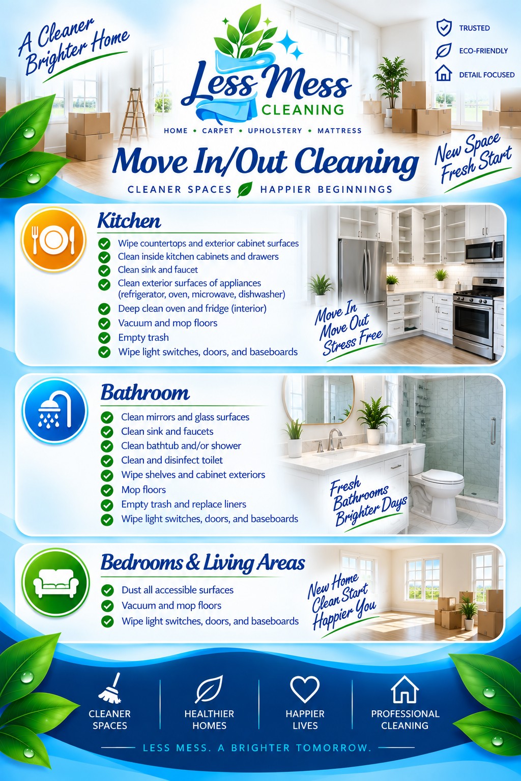 Move In Out Cleaning checklist