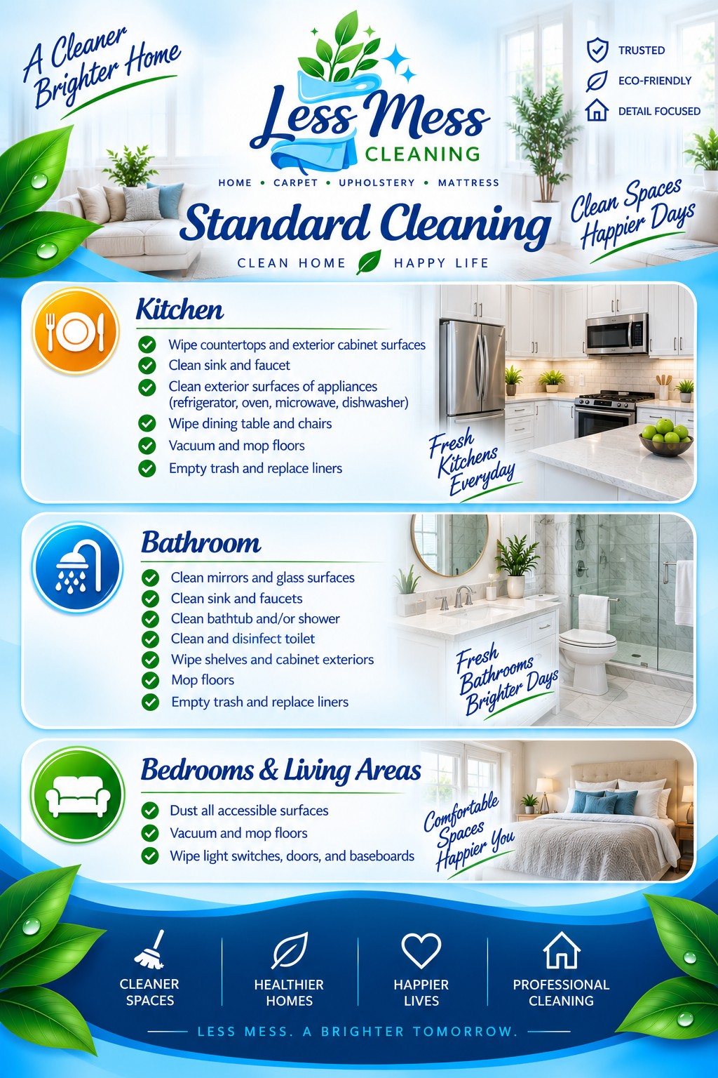 Standard Cleaning checklist