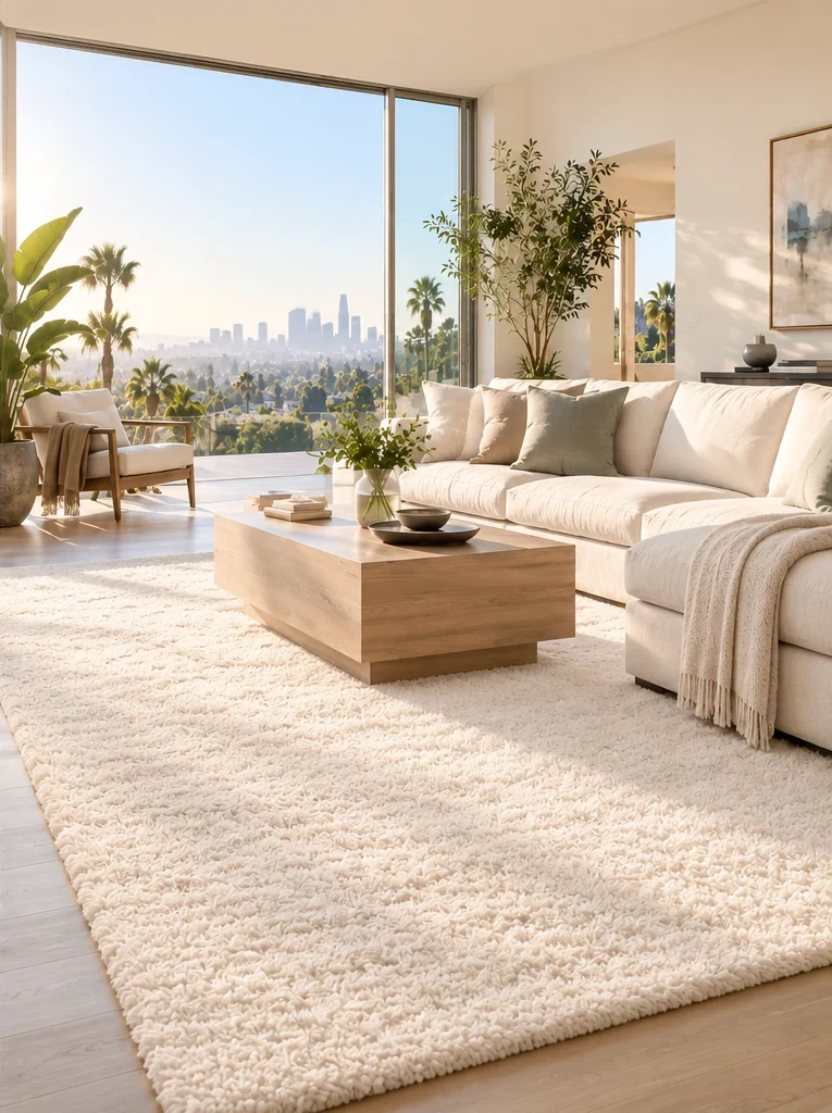 Clean carpet after professional cleaning
