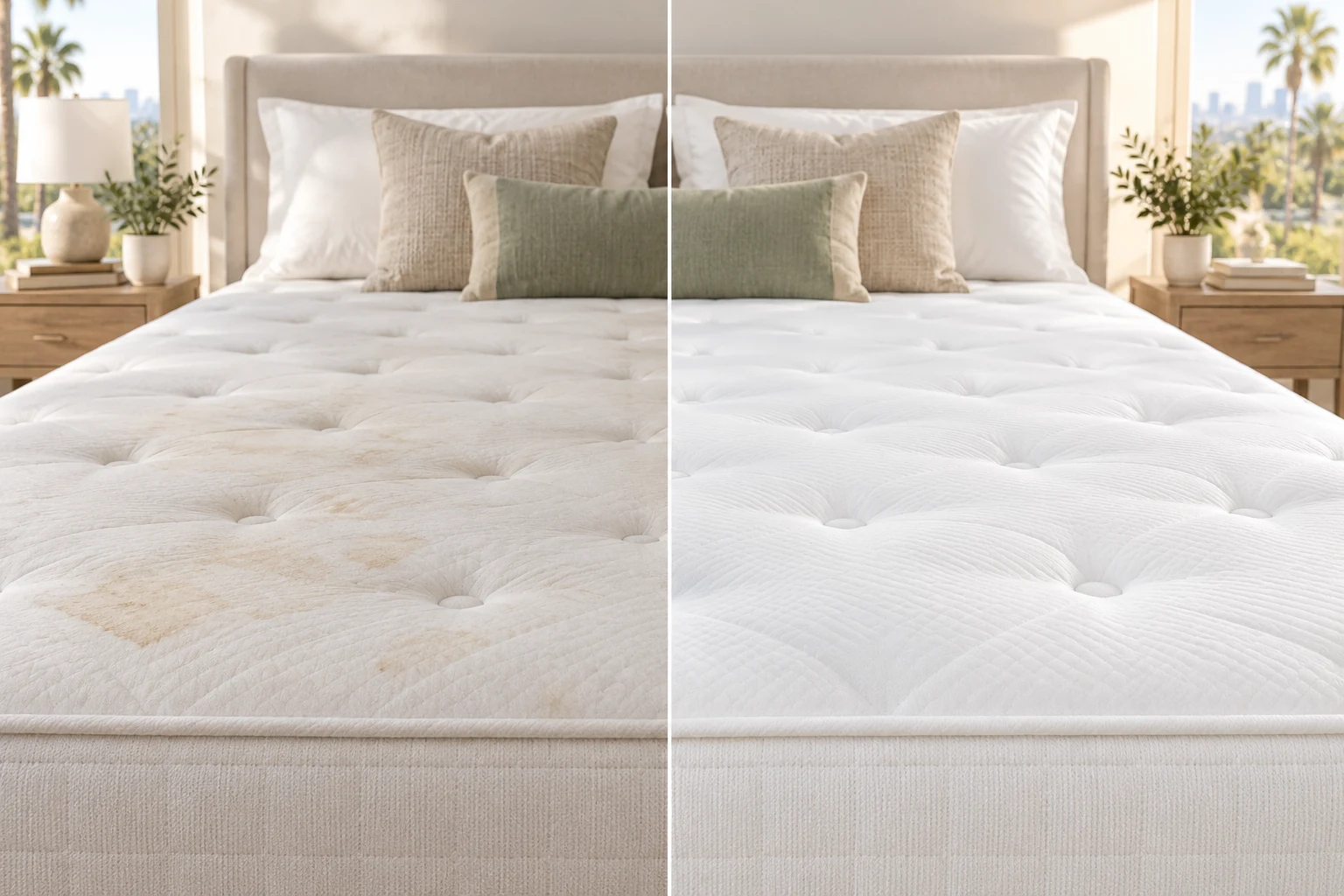 Mattress cleaning before and after